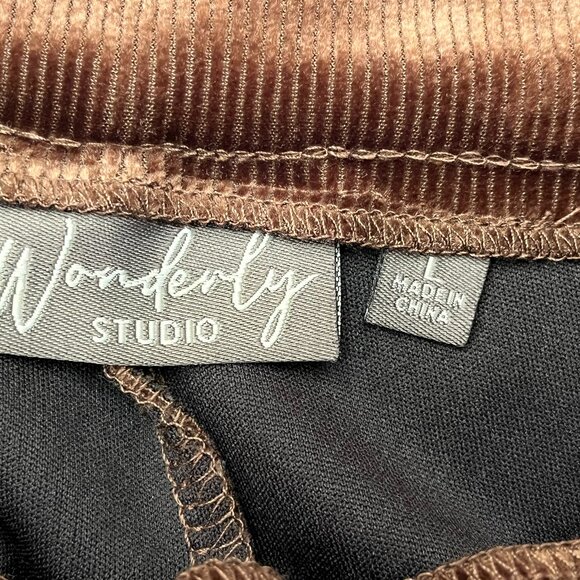 Wonderly Brown Corduroy Flat Front Slim Leg Legging NWT MSRP $49.50 Womens Large - Picture 3 of 8